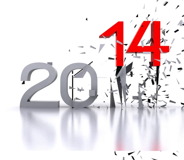 Nový rok... 2014 - 3d — Stock fotografie