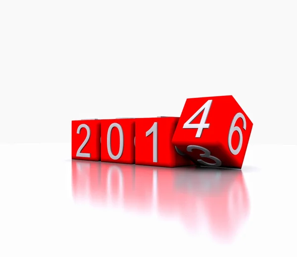 Dice with the new year, 2014 — Stock Photo, Image