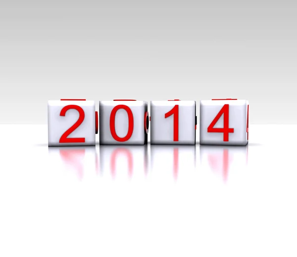 Dice with the new year, 2014 — Stock Photo, Image