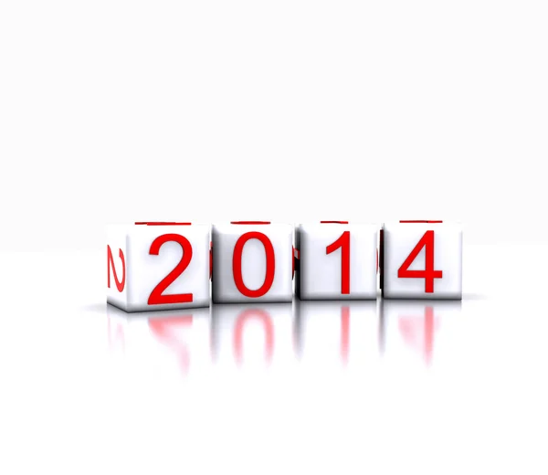 Dice with the new year, 2014 — Stock Photo, Image