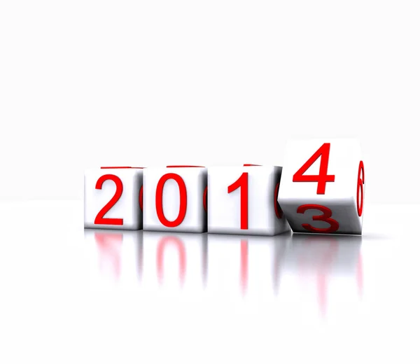 Dice with the new year, 2014 — Stock Photo, Image