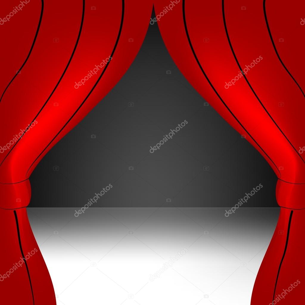 Red curtain open