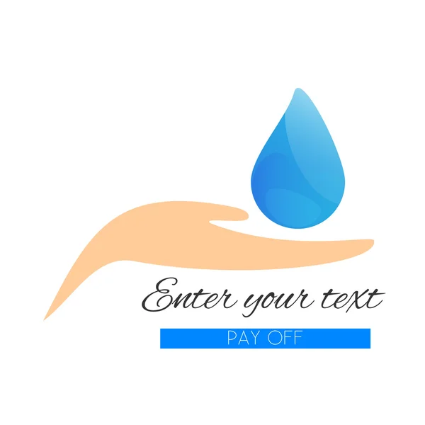 Ręka z kropli wody — Wektor stockowy