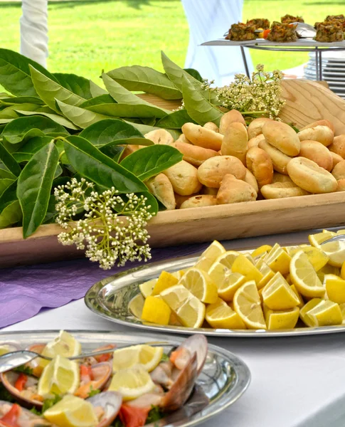 Voorgerecht buffet - bruiloft — Stockfoto