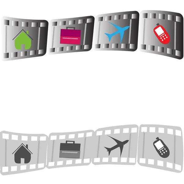 Movie Film with icons — Stock Vector