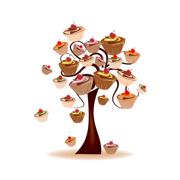 Design abstrato - Árvore decorada com doces — Vetor de Stock