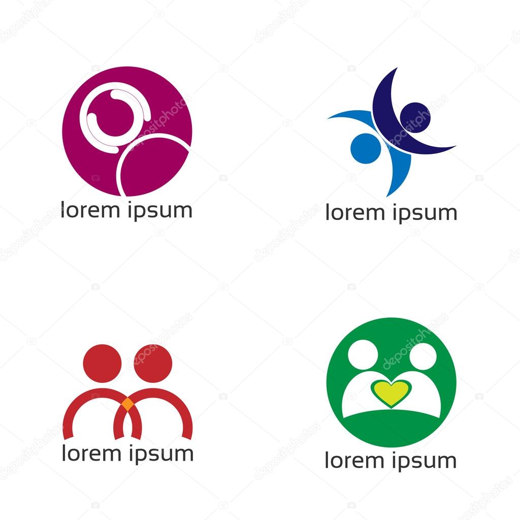 Set - Abstract graphic design, stylized figures