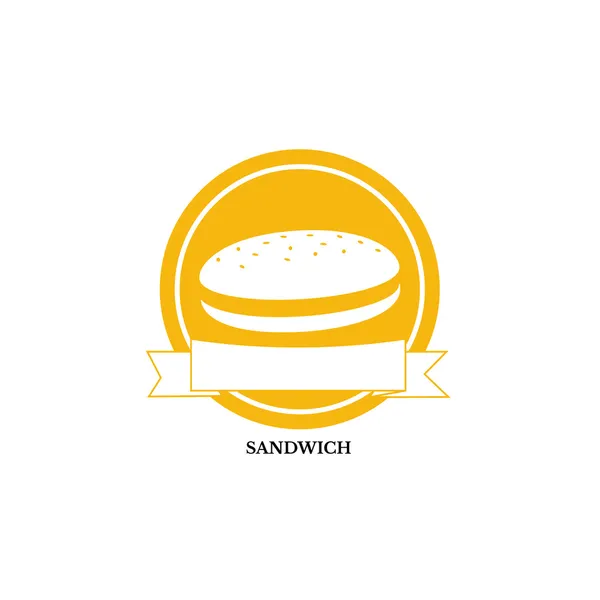 Grafikai tervezés - szendvics stilizált fekete-fehér — Stock Vector