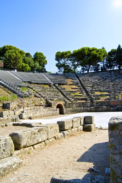 Ancient greek theater of Tindarys — Stock Photo, Image