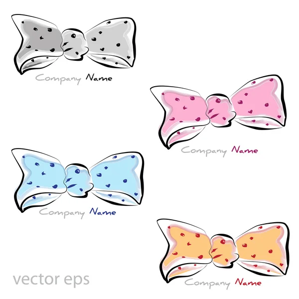 Graphic design - colored bow with pois — Stock Vector