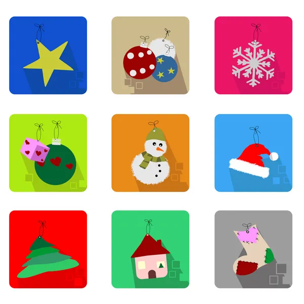 Iconos de Navidad — Vector de stock