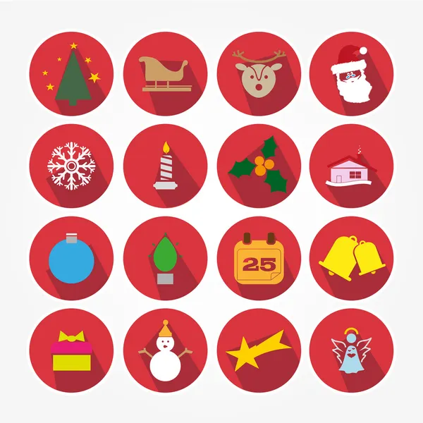 Conjunto de iconos de Navidad — Vector de stock