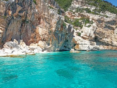 sea of the gulf of orosei sardinia panoramic view of the cliffs and the sea