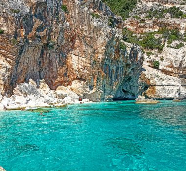 sea of the gulf of orosei sardinia panoramic view of the cliffs and the sea