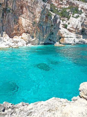 sea of the gulf of orosei sardinia panoramic view of the cliffs and the sea