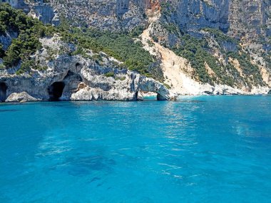 sea of the gulf of orosei sardinia panoramic view of the cliffs and the sea
