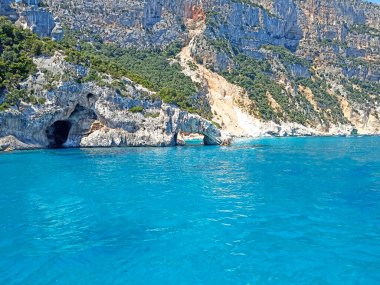 sea of the gulf of orosei sardinia panoramic view of the cliffs and the sea