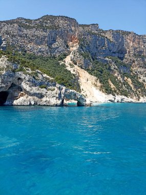 sea of the gulf of orosei sardinia panoramic view of the cliffs and the sea
