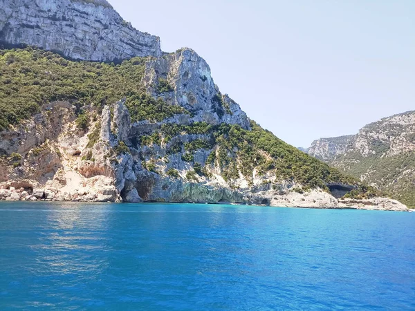 Sea Gulf Orosei Sardinia Panoramic View Cliffs Sea — Foto de Stock