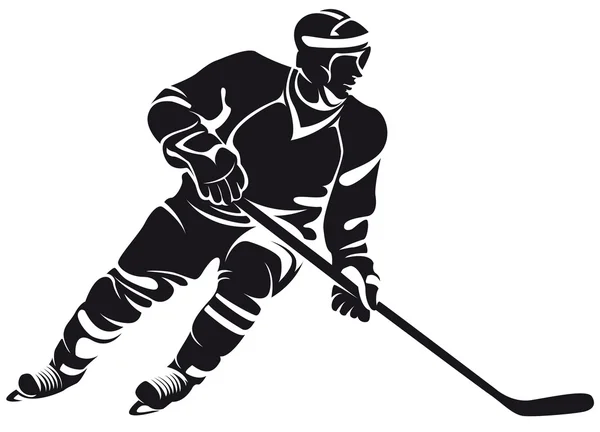 Jugador de hockey, silueta Vector De Stock