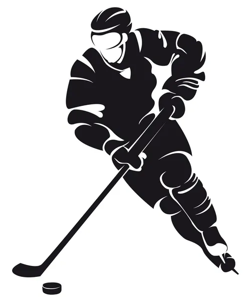 Jugador de hockey, silueta Ilustraciones de stock libres de derechos