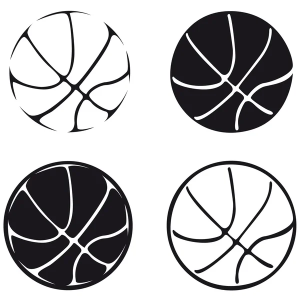 Set palloni da basket, silhouette Grafiche Vettoriali