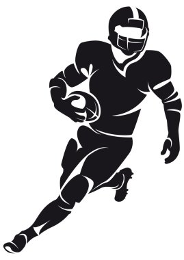 American football player, silhouette clipart