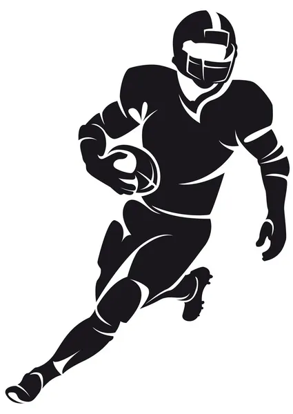 Giocatore di football americano, silhouette — Vettoriale Stock