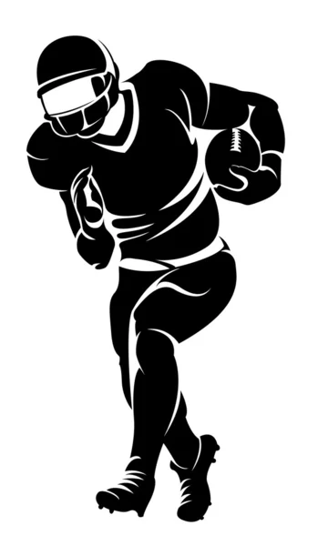 Giocatore di football americano, silhouette Illustrazione Stock