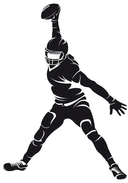 Giocatore di football americano, silhouette — Vettoriale Stock