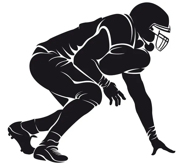 Joueur de football américain, silhouette — Image vectorielle