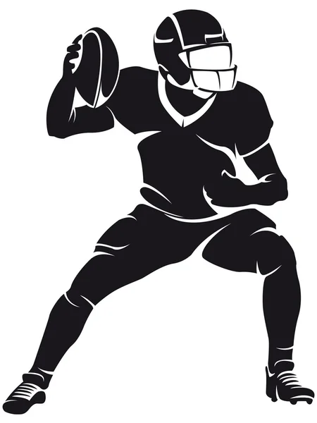 American football player, silhouette Stock Vector