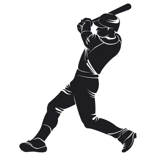 Ballplayer, silhouette — Stock Vector