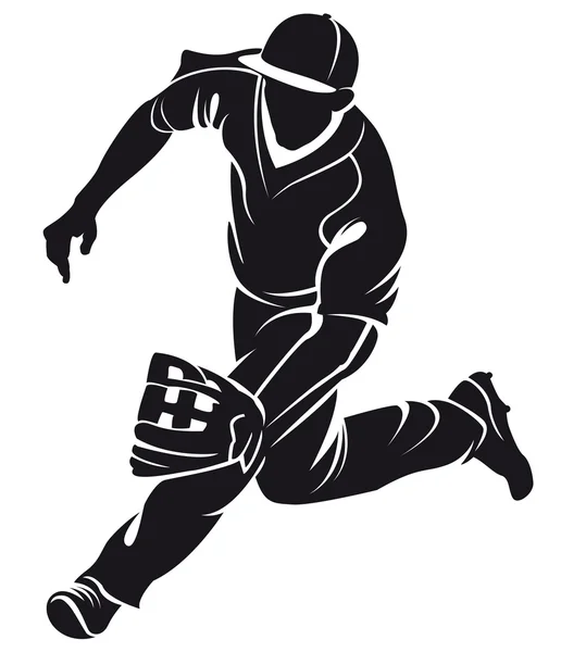 Giocatore di baseball, silhouette Illustrazioni Stock Royalty Free
