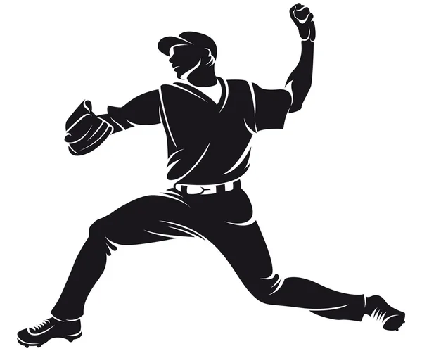 Ballplayer, silhouette — Stock Vector