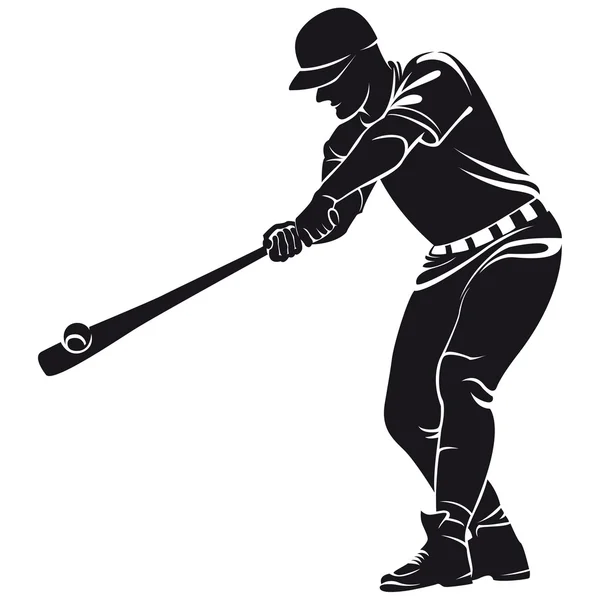 Hráč baseballu, silueta — Stockový vektor
