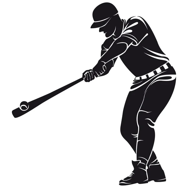 Ballplayer, silhouette — Stock Vector