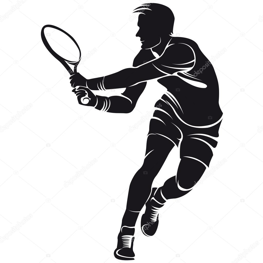 Tennisspieler, Silhouette Stock-Vektorgrafik von ©Chebanova 33686011