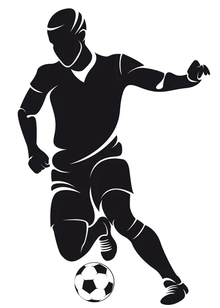 Vector de fútbol (fútbol) jugador silueta — Vector de stock