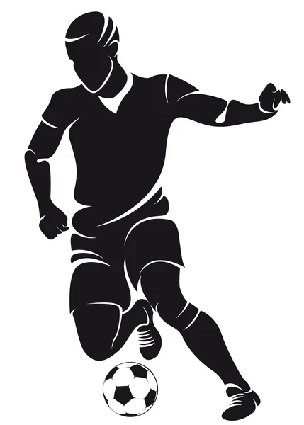 Διάνυσμα σιλουέτα παίκτης ποδόσφαιρο (ποδόσφαιρο) Διάνυσμα Αρχείου