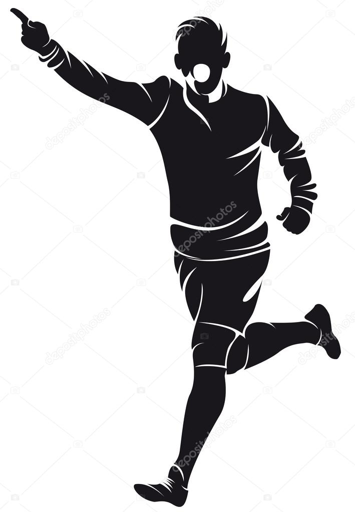 Download Glad sportsman celebrating a victory, silhouette isolated ...
