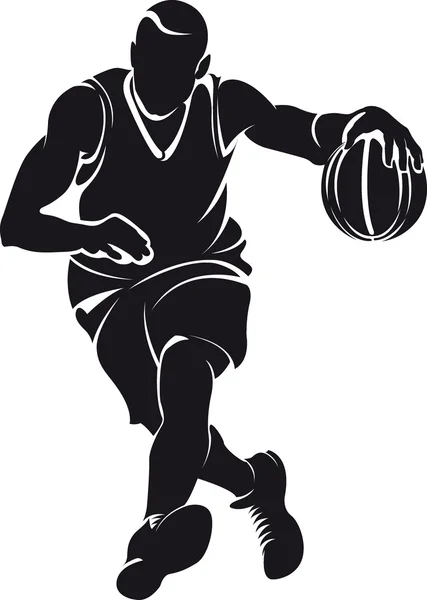 Joueur de basket-ball, silhouette — Image vectorielle