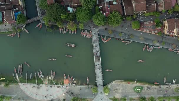 Hoi 'nin havadan görünüşü Eski bir kasaba 4K görüntüsü — Stok video