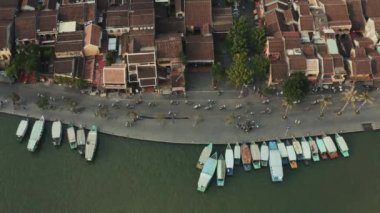 Antik Hoi An, Vietnam 'ın hava görüntüsü