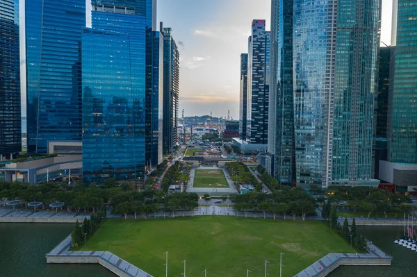 SINGAPUR - 31 de enero de 2020: Foto de vista aérea del distrito centro de Singapur — Foto de Stock