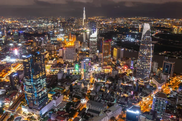 Saigón Mayo 2021 Saigón Una Hermosa Noche Desde Vista Aérea Imágenes De Stock Sin Royalties Gratis