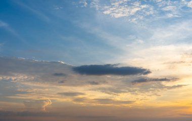 Beautiful sunset sky background in the blue sky. High quality photo