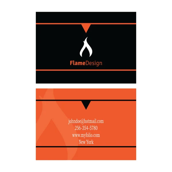 Flame Design Business Card — Vector de stoc