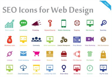 SEO web tasarım için simgeler