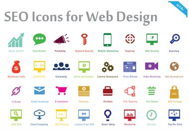SEO Icons for Web Design clipart